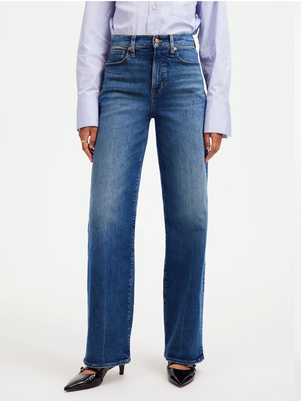 Madewell Perfect Vintage Wide Leg Jeans Size 25 High Rise Medium Wash